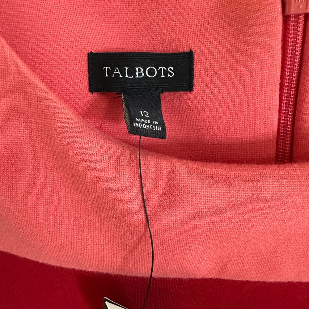 Talbots Red and Pink Color Block Dress - Picture 4 of 4